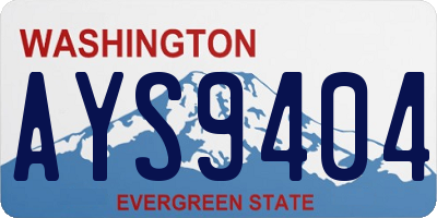 WA license plate AYS9404