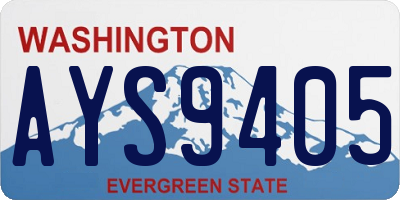 WA license plate AYS9405