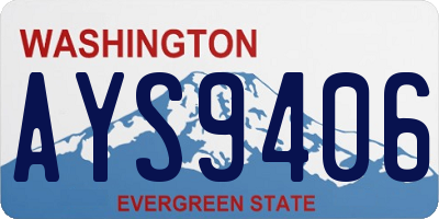WA license plate AYS9406