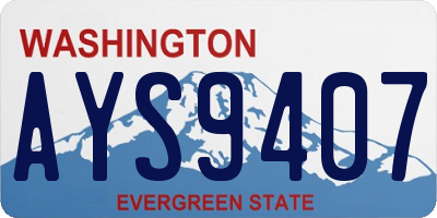 WA license plate AYS9407