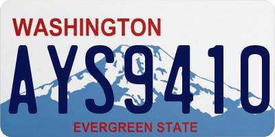 WA license plate AYS9410