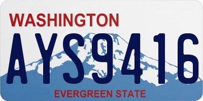 WA license plate AYS9416