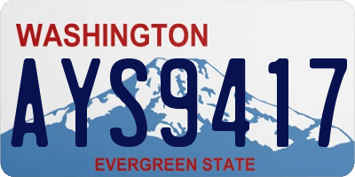 WA license plate AYS9417