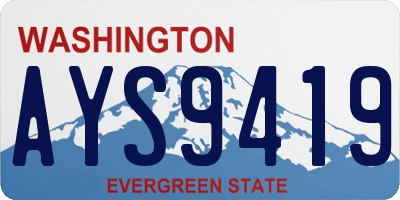 WA license plate AYS9419