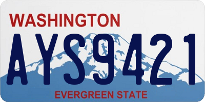 WA license plate AYS9421