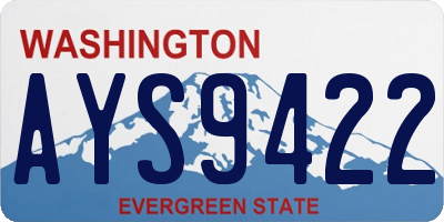 WA license plate AYS9422