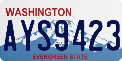 WA license plate AYS9423