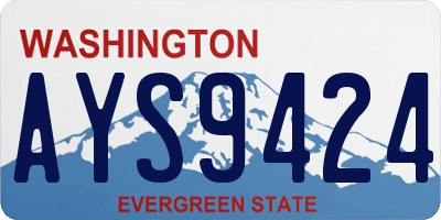 WA license plate AYS9424