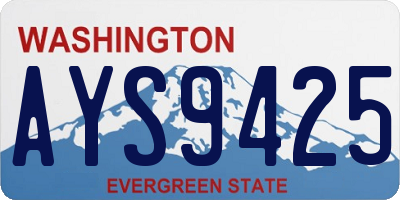 WA license plate AYS9425