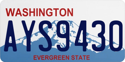 WA license plate AYS9430