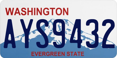WA license plate AYS9432
