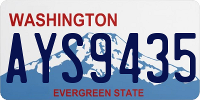 WA license plate AYS9435