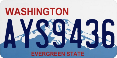 WA license plate AYS9436