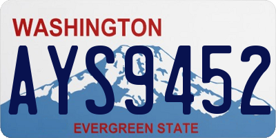 WA license plate AYS9452