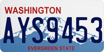 WA license plate AYS9453