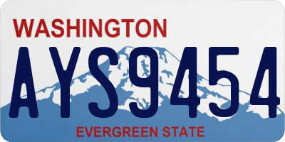 WA license plate AYS9454