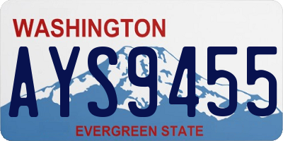 WA license plate AYS9455