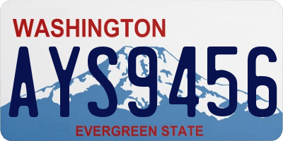 WA license plate AYS9456