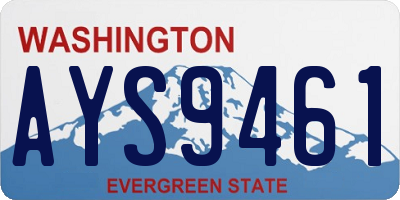 WA license plate AYS9461