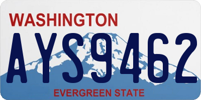 WA license plate AYS9462