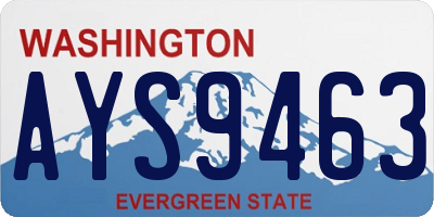 WA license plate AYS9463