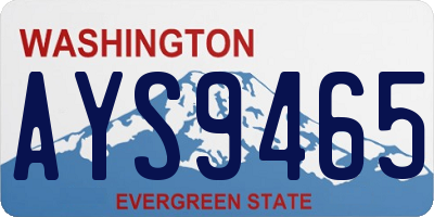 WA license plate AYS9465