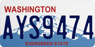 WA license plate AYS9474