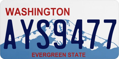 WA license plate AYS9477