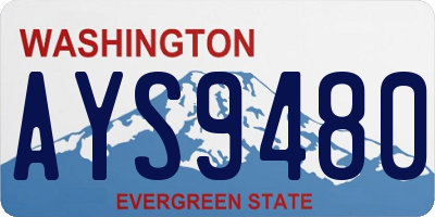 WA license plate AYS9480