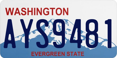 WA license plate AYS9481