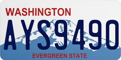 WA license plate AYS9490
