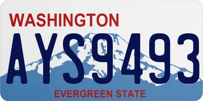 WA license plate AYS9493