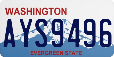 WA license plate AYS9496