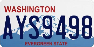 WA license plate AYS9498