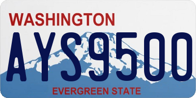 WA license plate AYS9500