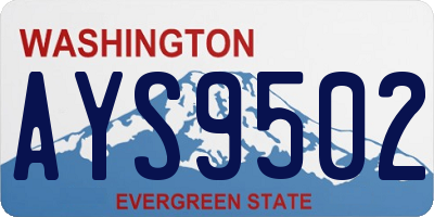 WA license plate AYS9502