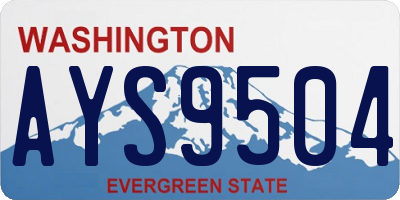 WA license plate AYS9504