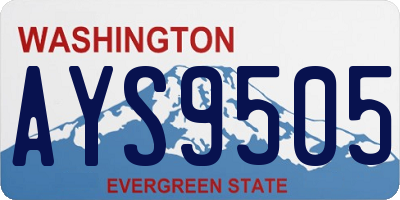 WA license plate AYS9505