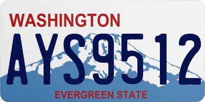 WA license plate AYS9512