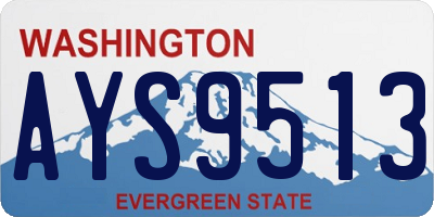 WA license plate AYS9513