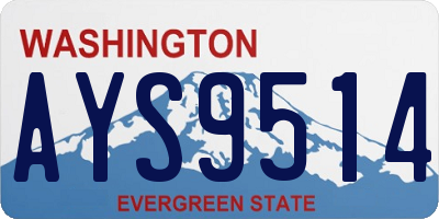 WA license plate AYS9514