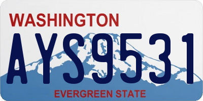 WA license plate AYS9531