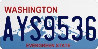 WA license plate AYS9536
