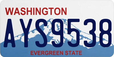 WA license plate AYS9538