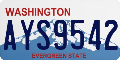 WA license plate AYS9542
