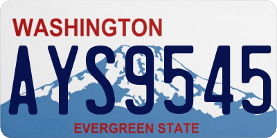 WA license plate AYS9545