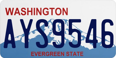 WA license plate AYS9546