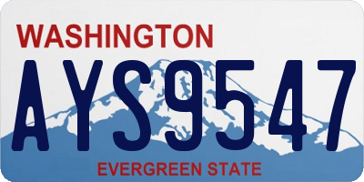 WA license plate AYS9547