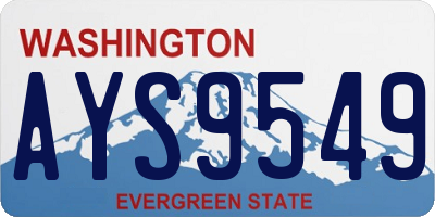 WA license plate AYS9549