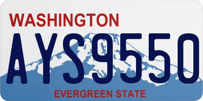 WA license plate AYS9550